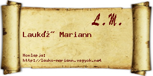 Laukó Mariann névjegykártya