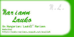 mariann lauko business card